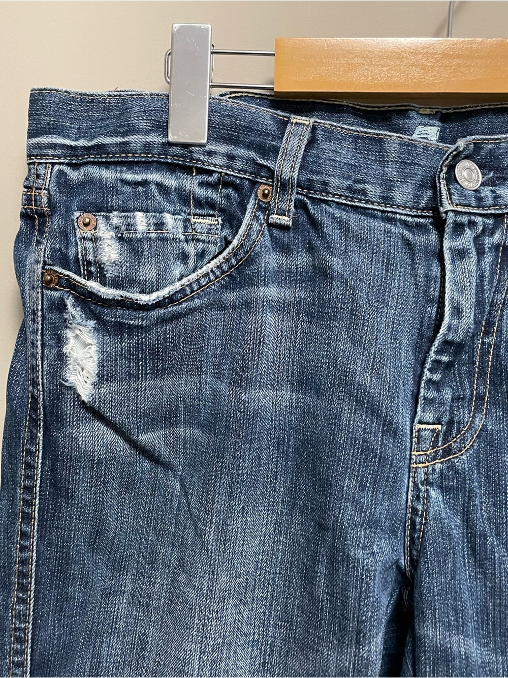 7 For All Mankind Dark Blue Wash Denim Jeans Women’s Size 33 - Picture 5 of 16
